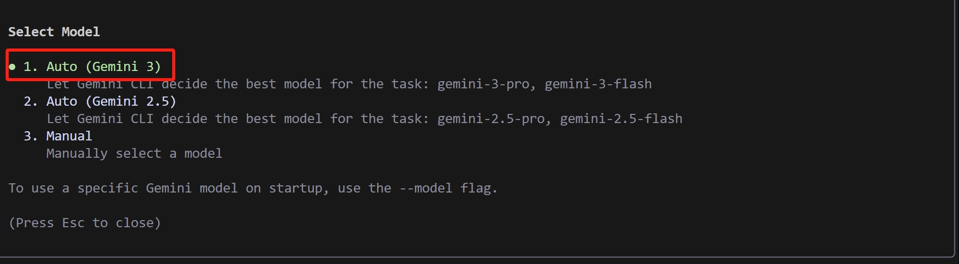 模型选择界面